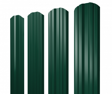 Штакетник Twin фигурный RAL 6005 глянец (зеленый мох) 0,45 мм